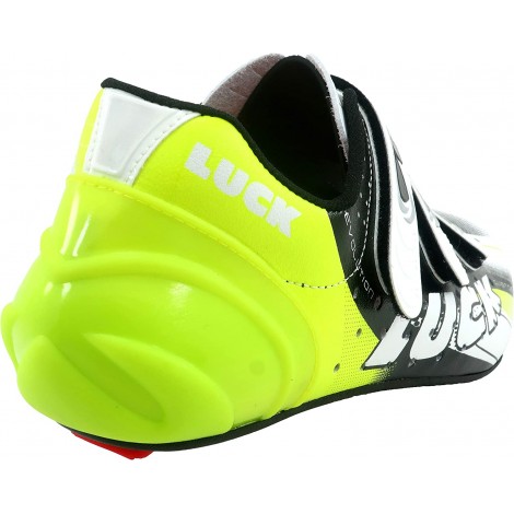 LUCK Chaussures de cyclisme EVO rouge pour la route avec semelle en carbone très rigide et légère et triple bande Velcro B08TM778NQ