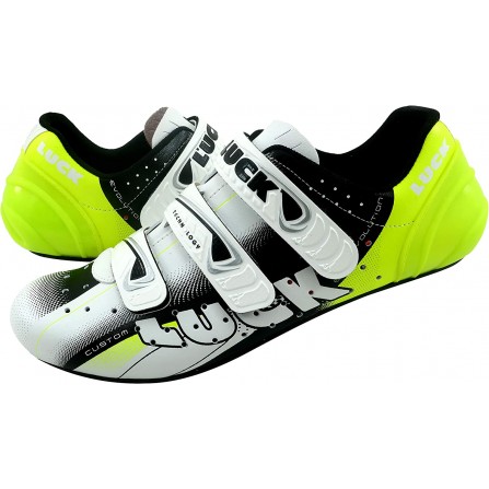 LUCK Chaussures de cyclisme EVO rouge pour la route avec semelle en carbone très rigide et légère et triple bande Velcro B08TM778NQ