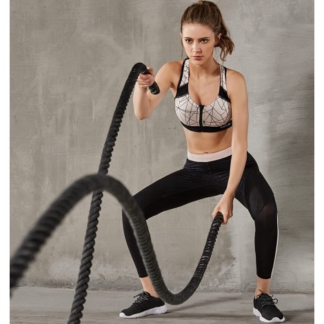 Yvette Femme Soutien-Gorge de Sport Avant Zipper Push Up Bra Vest sous-vêtements de Sport pour Fitness Yoga Course B09TD7C1Y4