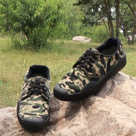 Sebasty Chaussures de LibéRationchaussures pour Hommes,Chaussures de Camping D'EntraîNement Militaire en Plein Air Toile Douce Randonnée Baskets en Caoutchouc,Yellow-Green-44 B09MPZXMCN