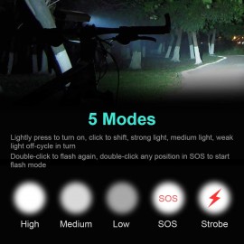 Ensemble d'éclairage de vélo 3000 Lumen 5 Modes de Luminosité Kit lumière de vélo USB Rechargeable Impermeable étanches Lampe Vélo Avant et Arrière pour Cavalier de Nuit et Camping B08LZ9FNSB