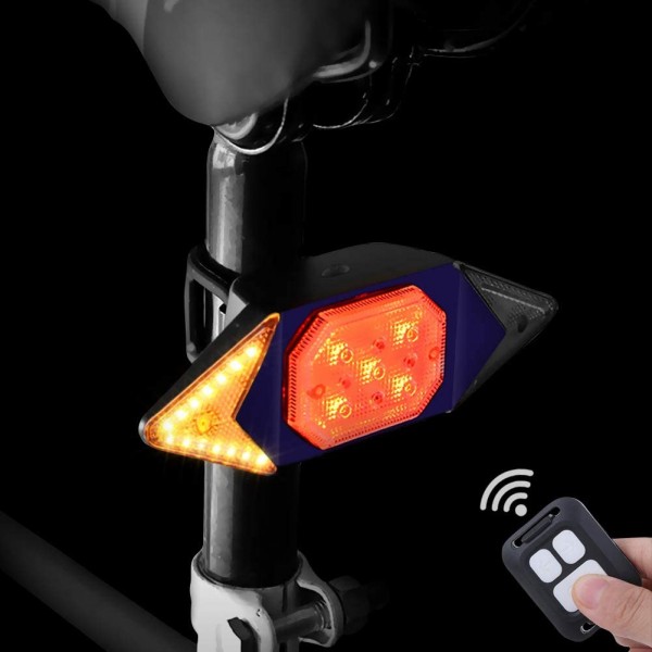 WASAGA Clignotant pour Vélo avec Télécommande sans Fil Feu Arrière de Bicyclette avec Clignotant pour Le Cyclisme Lumière Stroboscopique D'avertissement de Sécurité Arrière à 5 Modes D'éclairage B08GY1DMRW