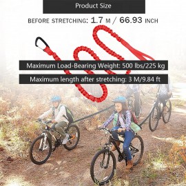 Corde de remorquage pour vélo 3 m Pour enfant Avec crochet de sécurité Pour enfants ou adultes Pour VTT B09CMGKRN1