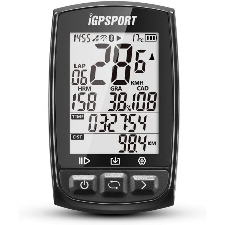 IGPSPORT GPS Compteur vélo sans Fils Fonction Ant iGS50E avec Le Moniteur de fréquence Cardiaque d'appui de Grand écran et la Connexion de capteur Cadence Vitesse -Blanc B0768KN5XN