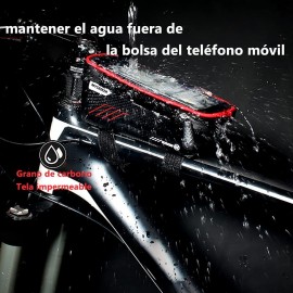 MYSBIKER Support Téléphone Vélo Etanche Support Etui Smartphone Moto Imperméable Sac de Cadre de Vélo Housse de Téléphone Rotatif avec Ecran Tactile Pare-Soleil pour Guidon de Vélo VTT Scooter B08C9KCVP1