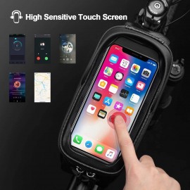 ROCKBROS Sacoche de Cadre pour Smartphone sous 6,8 Pouces Support de Téléphone Vélo Imperméable Écran Tactile B08HVPKBSF