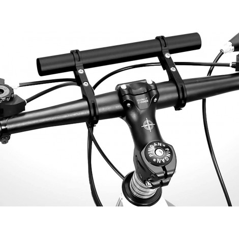 Yasmous 20cm Extension de Guidon de Vélo Rallonge de Guidon de Vélo en Alliage d'Aluminium Prolongateur de Guidon de Vélo Support de Lampe de Poche avec Clé Allen pour Bicyclette Vélos Noir B0B524JCN6