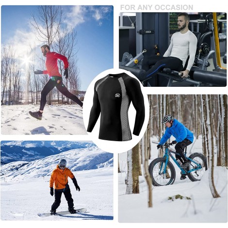 MEETWEE Tee Shirt Thermique Homme Manche Longue Maillot de Compression Base Layer sous-Vêtements Thermique pour Sports Ski Running B09BVGRNSZ
