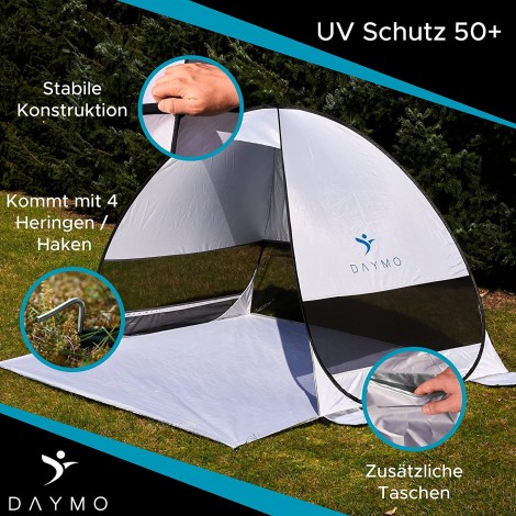 DAYMO Tente de plage Tente de plage Coupe-vent Auto-dépliable Protection UV 50+ Tente Pop Up vert aqua B09BZZJQ64
