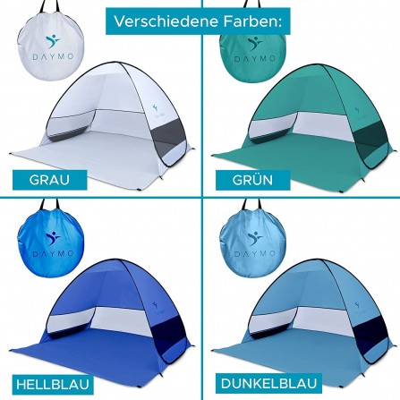 DAYMO Tente de plage Tente de plage Coupe-vent Auto-dépliable Protection UV 50+ Tente Pop Up vert aqua B09BZZJQ64