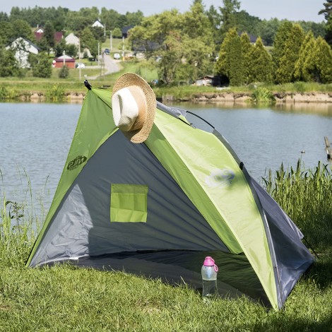 Tente de plage pop-up légère et pliable Tente de plage en vert Protection UV avec SPF et protection contre le vent Accessoire de vacances idéal pour le jardin le camping la plage B0B593DY4Q