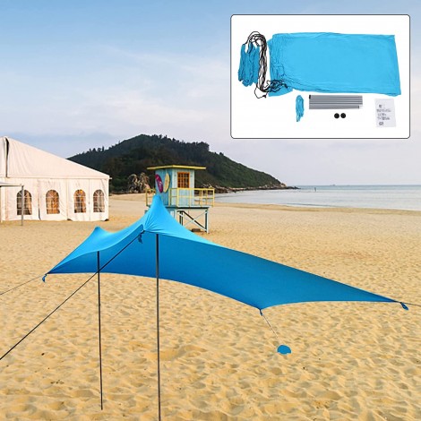 Tente de plage tente de plage tente de plage protection solaire imperméable bâche de protection voile d'ombrage camping tente de plage protection contre la pluie B0B4SPNC25