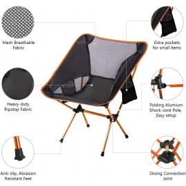 Chaise de Camping Pliante Légère et Portable Chaise Pliante Camping Lot de 2 Charge Maximale 150 kg avec Sac de Transport pour l'extérieur Plage Pêche Pique-Nique B09TGDRYY9