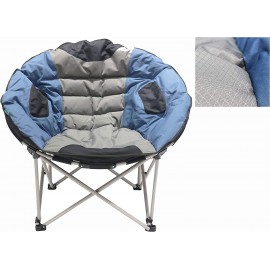 Homecall Chaise de camping pliable ronde format XXL Gris bleu B07ZPL3M18
