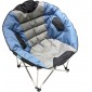 Homecall Chaise de camping pliable ronde format XXL Gris bleu B07ZPL3M18