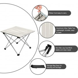 Lychee Table de camping portable en plein air pliable en aluminium léger facile à transporter idéale pour le camping pique-nique cuisine jardin randonnée gris 39,5 x 35 cm B093FK92TW