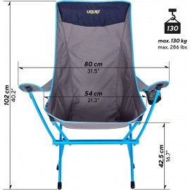 Uquip Infinity Lounger Chaise de Camping Ultra Légère avec Dossier Haut Capacité de Charge Max. 130 kg B09ZV2MH5B