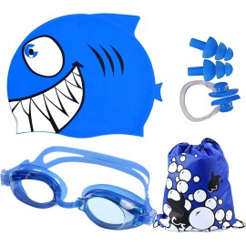 AILTEQ Bonnet de bain enfant lunettes de natation anti buée bouchons d'oreille pince nez sac de sport B09MC9VJJ2