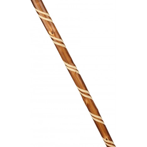 Stock-Fachmann Bâton de randonnée flammé torsadé avec corne et dragonne bâton de pèlerinage en bois de châtaignier Longueur au choix B07QHL3M58