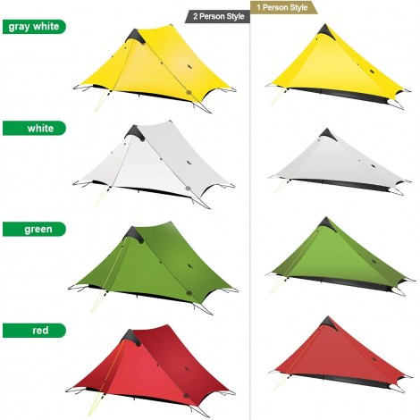 KIKILIVE Tente de randonnée ultralégère pour 1 à 2 personnes idéale pour le camping le trekking le kayak l'escalade la randonnée B08YJBY2QS