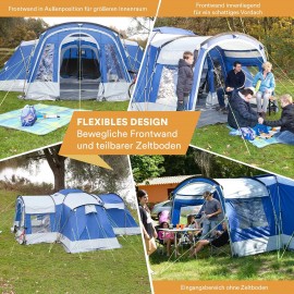 Skandika Nimbus Tente de Camping 8 Personnes avec sans Technologie Sleeper étanche Colonne d'eau 5000 mm Hauteur 2,15 m paroi Frontale Amovible Grand séjour avec auvent B00B9BZUZO