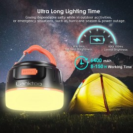Lanterne de Camping lanktoo lumières de Tente Rechargeable avec télécommande et Banque de Puissance 6400mAh B07QZVVJHX