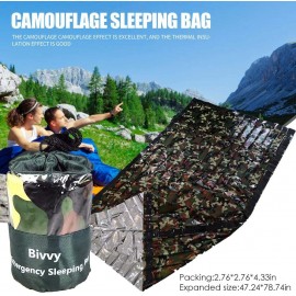 Renoble Lot de 2 sacs de couchage d'urgence en Mylar Camouflage ultraléger Couverture imperméable pour survie et protection contre le vent et la pluie pour le camping la randonnée la pêche B08D3FTDZ3