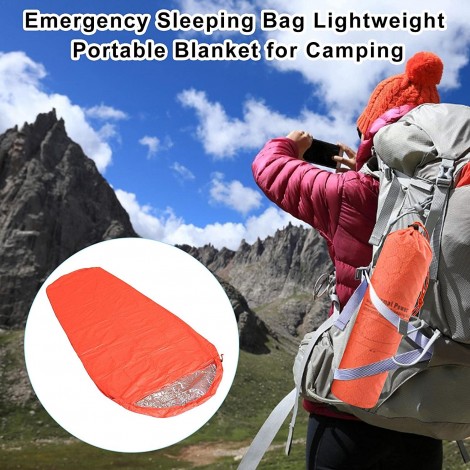 WUSHUN Couverture de survie d'urgence sac de couchage pratique et pratique avec sac de rangement pour le camping en plein air la randonnée B09GM5PQ1G