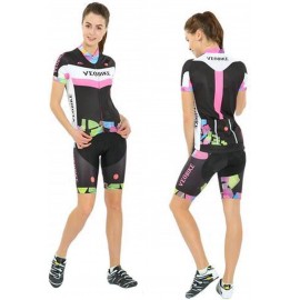 Generic Femme coloré de Cyclisme Suit Jersey et Pantalon d'extérieur Vêtements de Sport avec Manches Courtes en Lycra + Fil de Soie Noir + Rose Style A Black+Pink B073SMRFXV