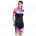 Generic Femme coloré de Cyclisme Suit Jersey et Pantalon d'extérieur Vêtements de Sport avec Manches Courtes en Lycra + Fil de Soie Black+Pink 3 B073SWPM3M